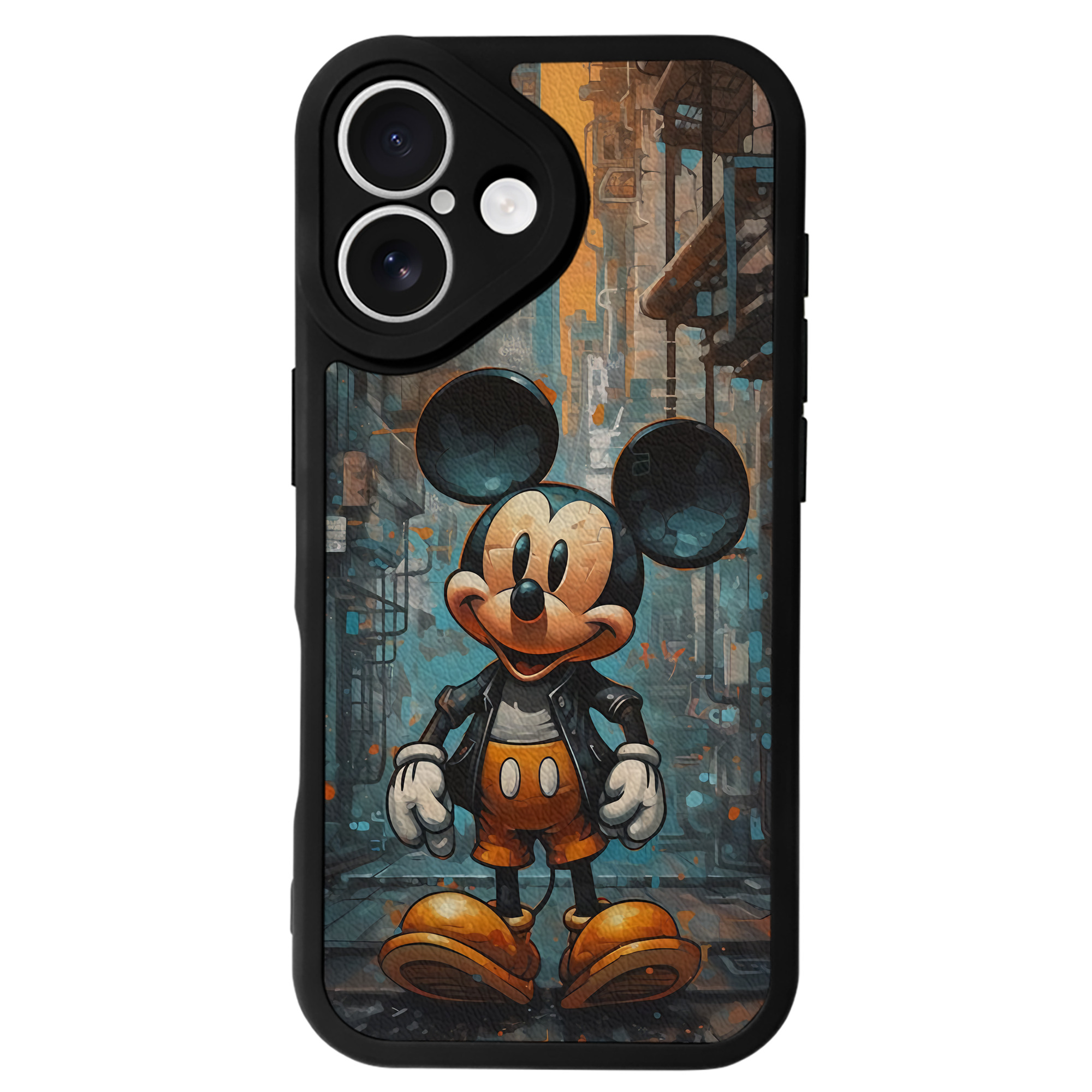 （画像用） ミッキーマウス Mickey Mouse 【iPhone 16シリーズ対応】シリコンスマホケース（レザー調） 材質：シリコン